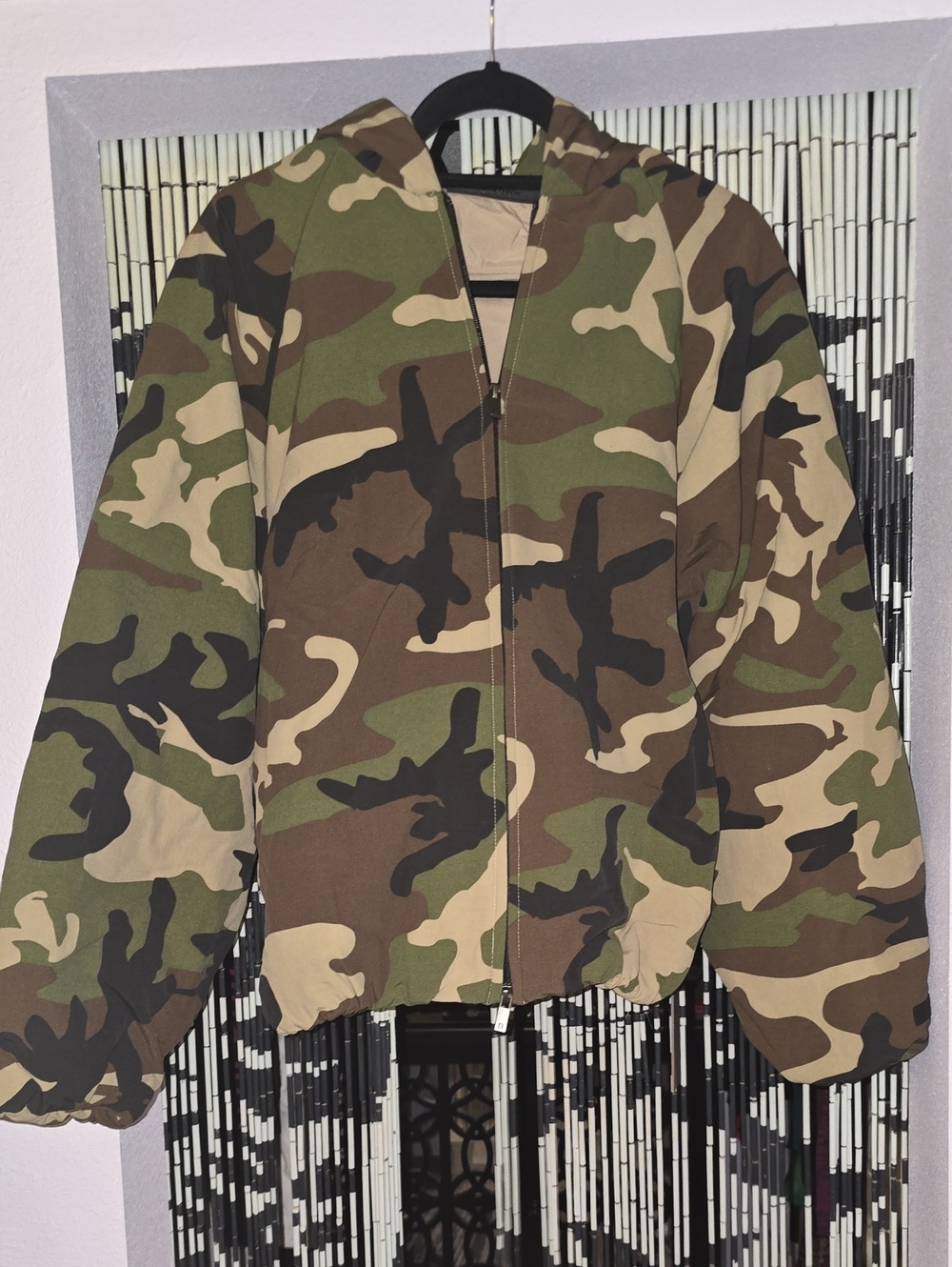 NWT Fear of God Essentials Woodland Camo Hooded Jacket Zip Up Size XS